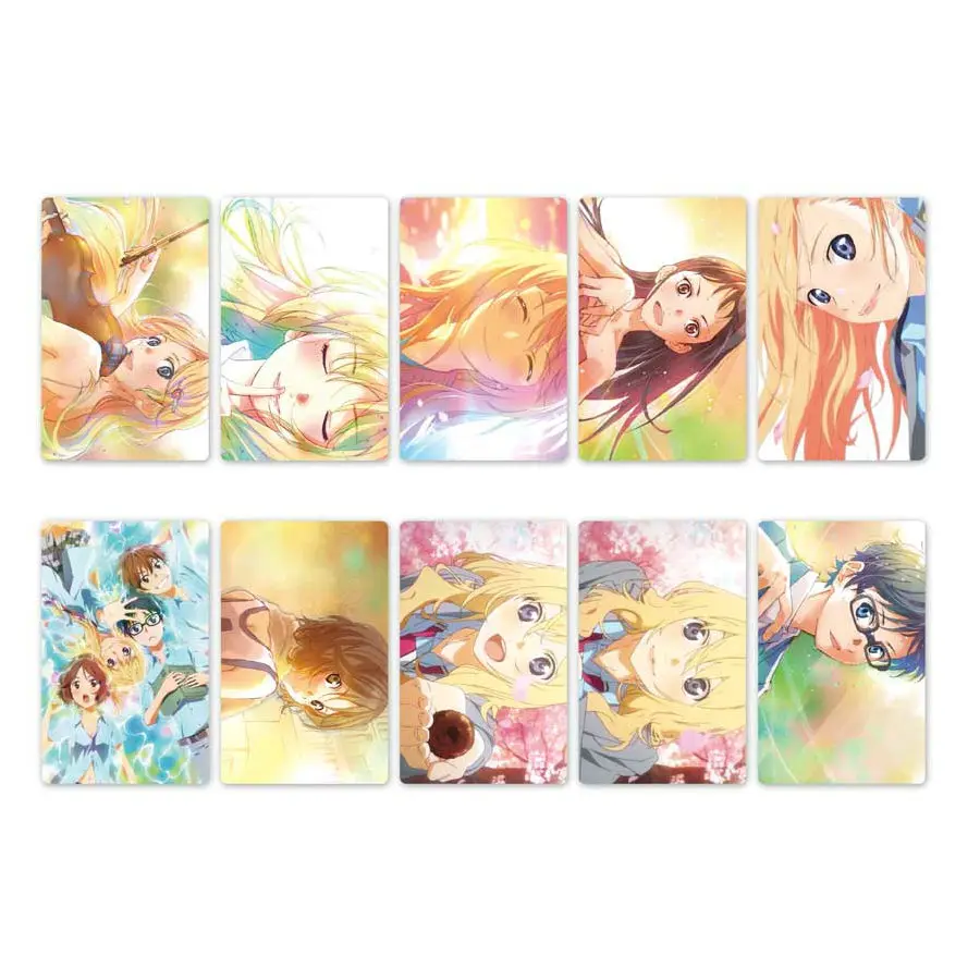 

10pcs Shigatsu wa Kimi no Uso Anime Card Stickers DIY Waterproof Scrub Card Sticker Kids Toy Sticker Collection Gift