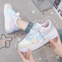 

Autumn New Women's Casual Shoes Round Toe Lace-up Low Top Sneakers All-match Cute Kawaii Candy Color Sport Walking Shoes Student