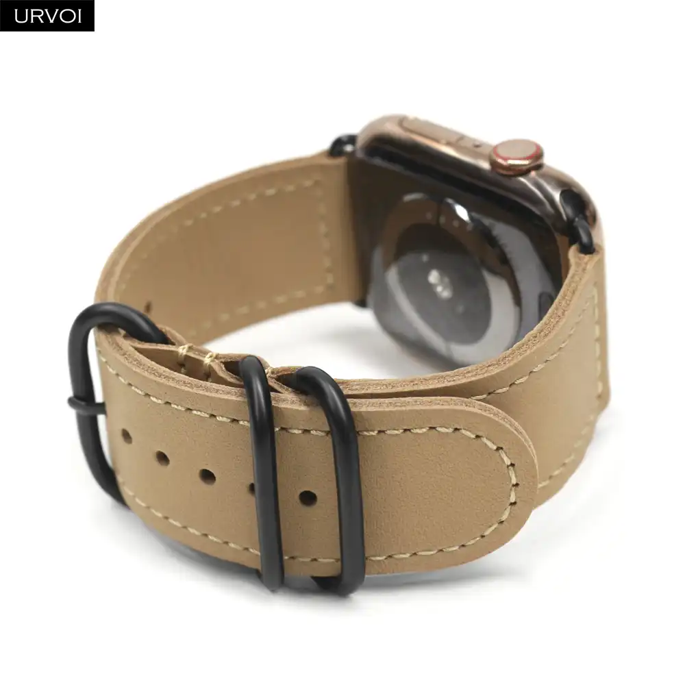 URVOI ремешок для Apple Watch series 6 SE 5 4 3 21 iwatch черная классическая Пряжка ручной работы