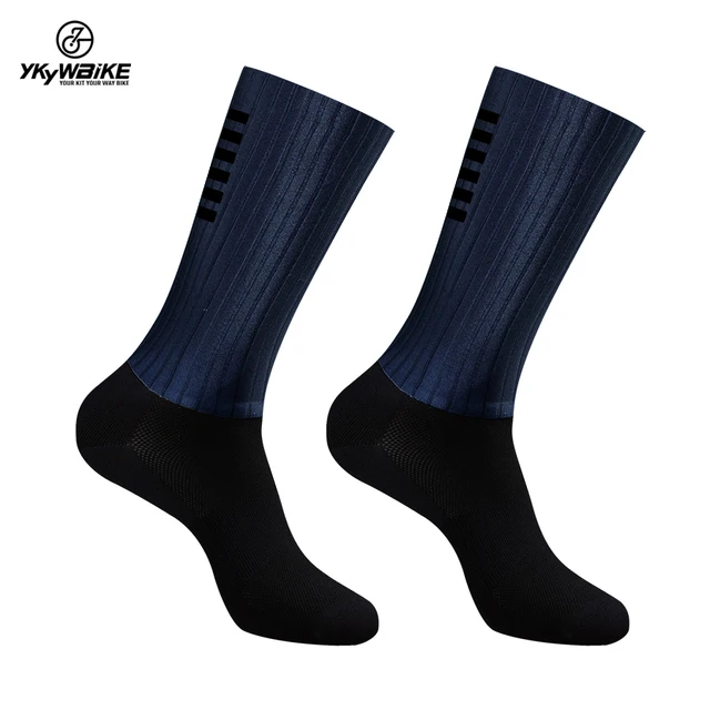 YKYWBIKE Anti Slip Silicone Aero Socks  Cycling Socks Men Bicycle Sport Running Bike Socks YAK331