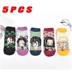5Pairs/lot Men's Socks Funny Socks Anime Men's Socks Cartoon Japanese Samurai Socks Cotton Cartoon Socks Japanese Anime Socks