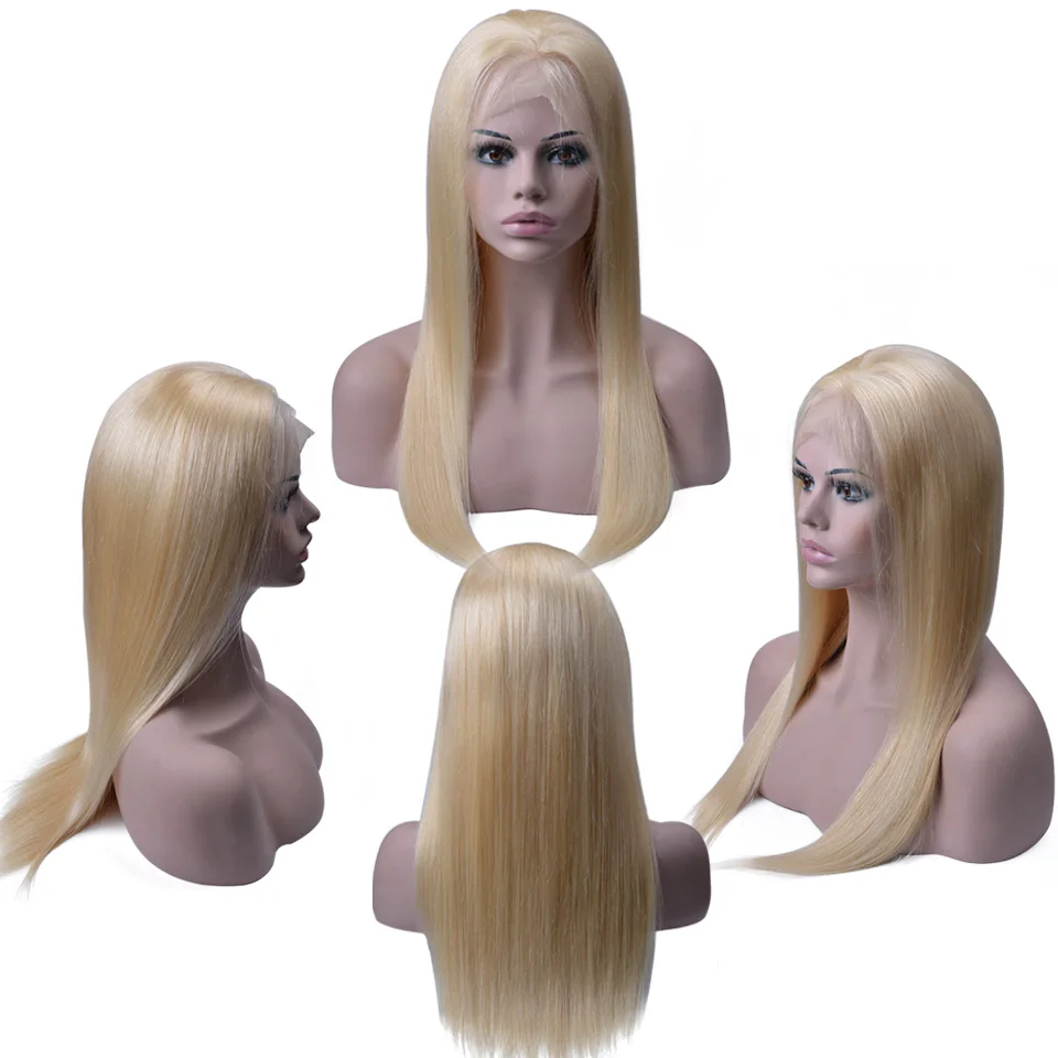 613 Синтетические волосы на кружеве парик индийские прямые Мёд блондинка Синтетические волосы на кружеве человеческие волосы парики предварительно вырезанные 13x4 человеческих волос парик шнурка 150