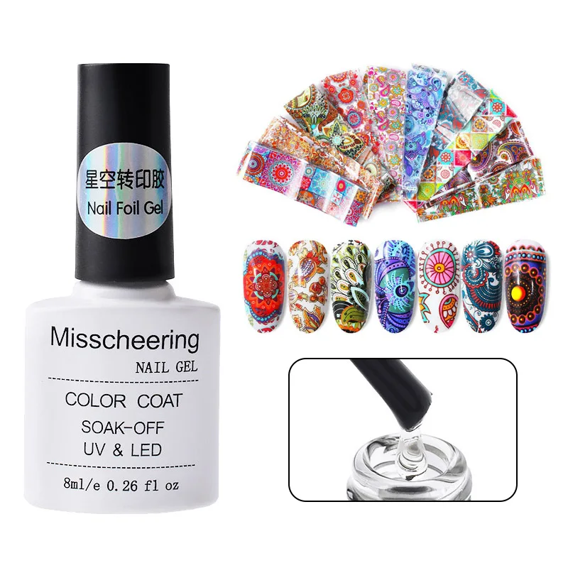 10 шт./компл. для женщин звездное небо цветок Дизайн ногтей перевод рисунка наклейки с клеем YUF99