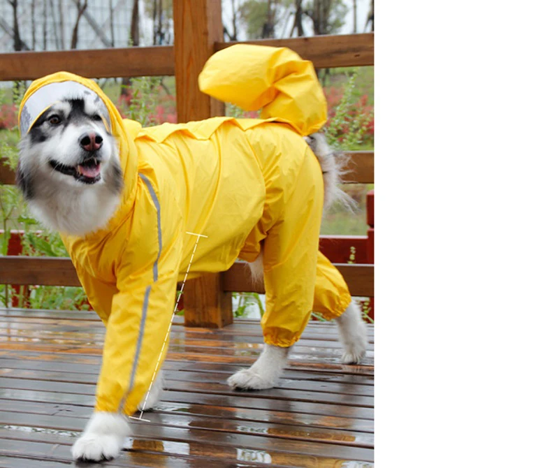 capa de chuva para cachorro tudo casaco grande prova com jaqueta de chuva poncho para cães médios grandes ao ar livre