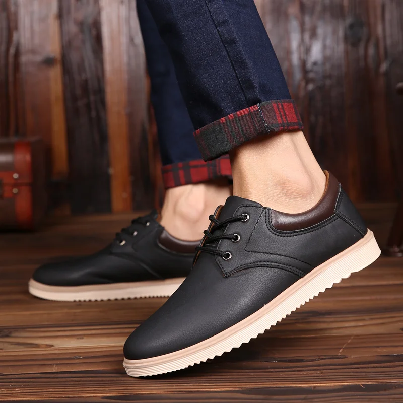 Men Leather Casual Shoes Summer Flat Shoes for Trendy Sneaker Oxfords mens shoes