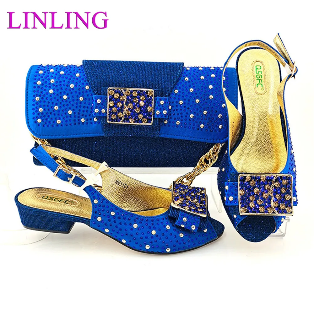 PROD 1005002565023278 Nigerian Fashion Blue Color Italian Design Noble
Party High Heels Women Shoes and Bag Set With Special Retro Style
Decoration