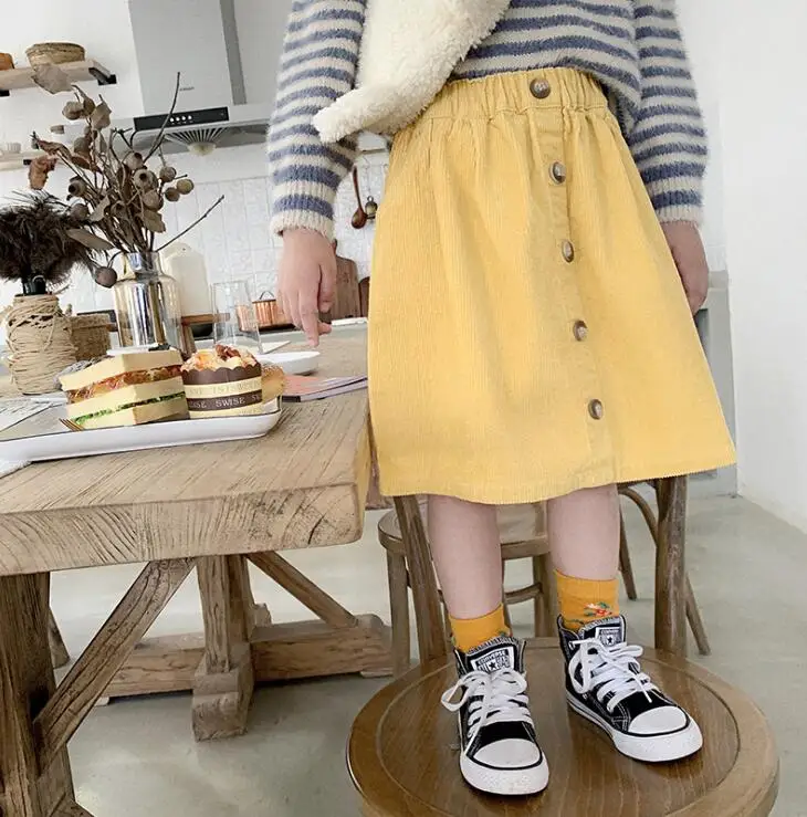 

2019 New Wholesale Girls Corduroy Skirt Autumn Winter Girls Skirts 2-7t PZ391