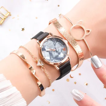 

2020 5pcs Set Top Style Fashion Women's Luxury Analog Quartz WristWatch Ladies Watch Women Dress Reloj Mujer zegarek damski saat