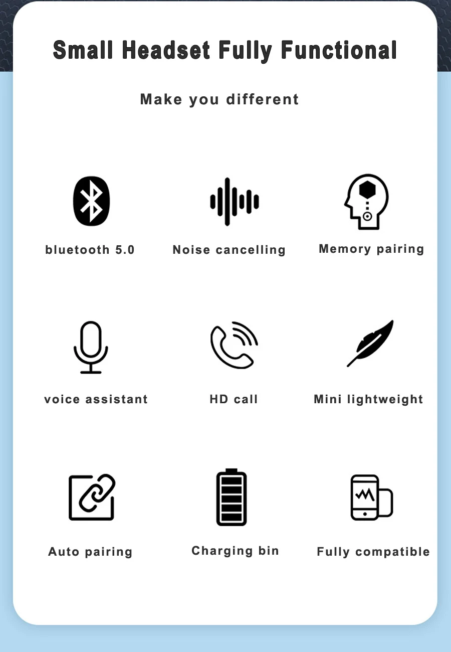 TWS V5.0 Bluetooth наушники Беспроводная гарнитура спортивные беспроводные стерео наушники HIFI наушники с микрофоном для телефона