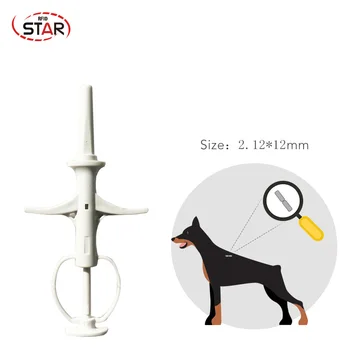 

FDX-B 2*12mm Rfid Microchip Injector Glass Tag Animal Microchip Syringe Tags Set
