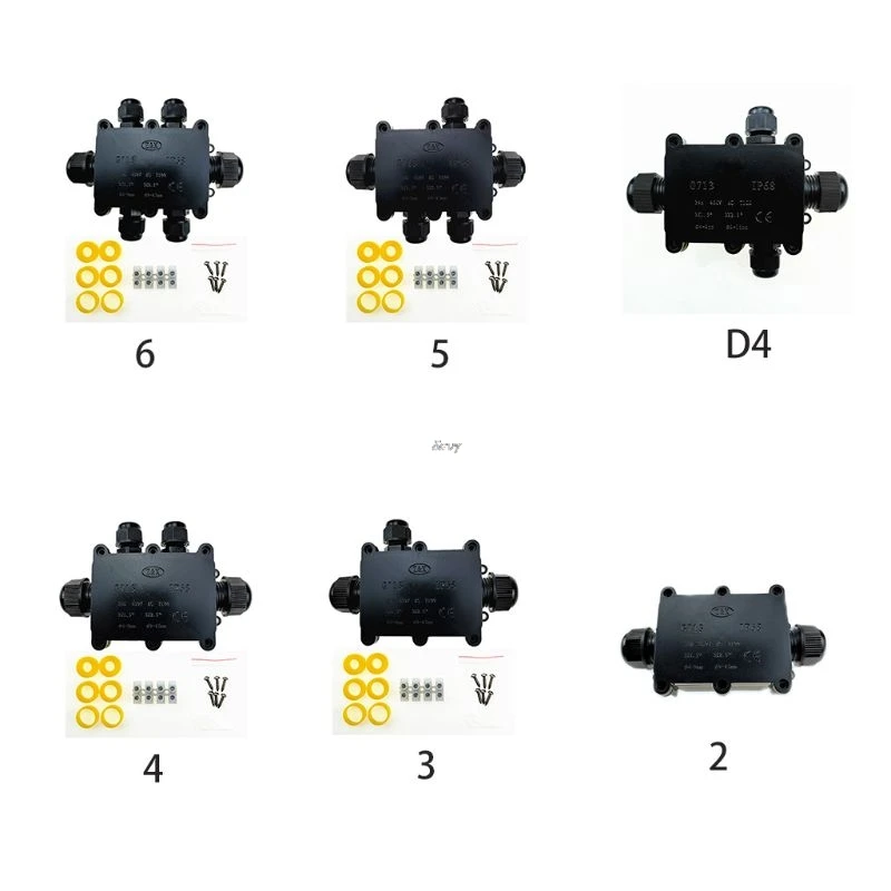 Распределительная коробка IP68 Водонепроницаемая УФ Защита от солнечных лучей на открытом воздухе несколько способов пластиковая электрическая распределительная коробка чехол для кабеля