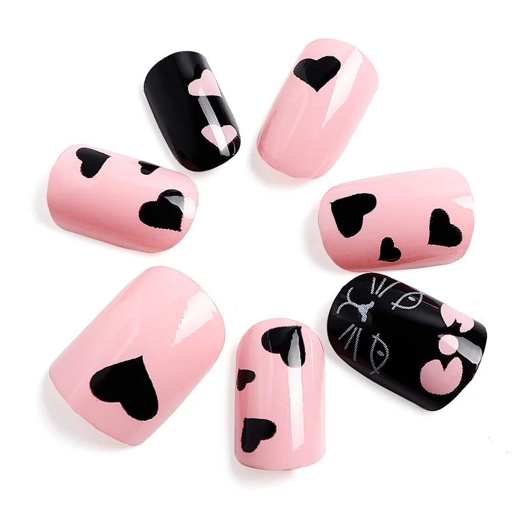 Очаровательные накладные ногти Little Miss Nails для детей детские с полным покрытием пальцев красивые вечерние