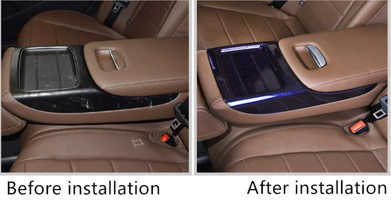 Для Mercedes Benz E300l E200l caja de almacenamiento del asiento trasero del coche reposabrazos защита для украшения cubierta