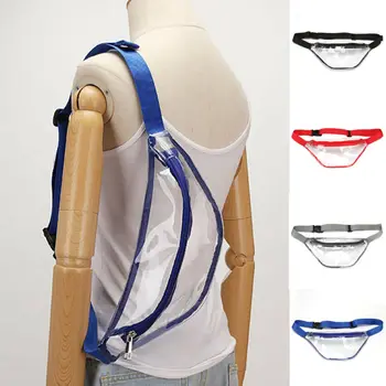 

2020 new fashion Women men Waterproof Clear Fanny Pack PVC Clear Pouch Belt Waist Bum Bag Waist Phone Pocket Adjustable