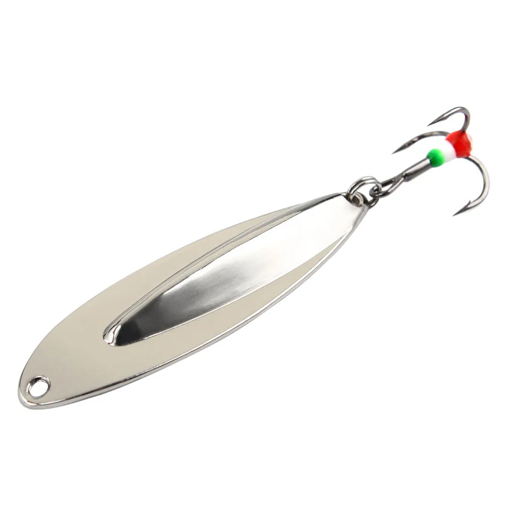 

FTK Winter Ice Fishing Lure Vertical Jigs Golden Silver 55mm 8g Metal Spoonbait with Treble Hook for fishing of perch and pike