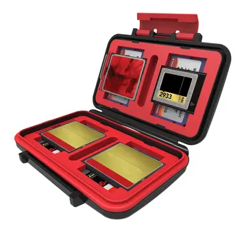 

Portable Memory Card Storage Box Case Holder Red Plastic 4CF+8SD for Micro SD SD/ SDHC/ SDXC Memory Card Waterproof Storage Case