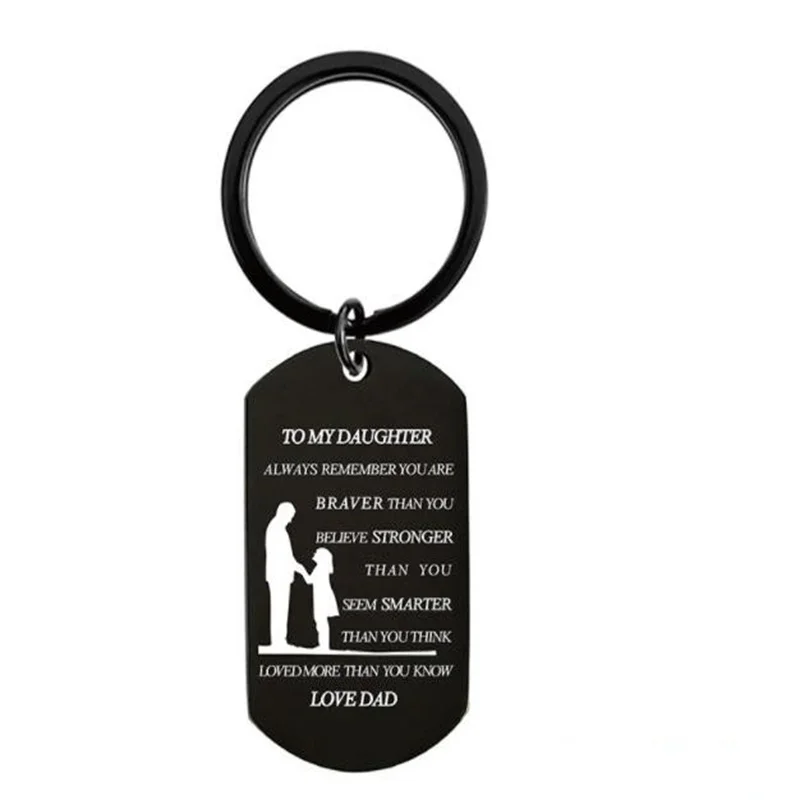 New Black Blessing Sentence Keychain    Stainless Steel Holiday Gift    Decorative Pendants For Bags
