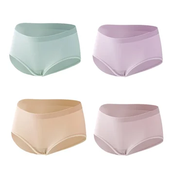 

Hot 4Pcs/Set Panties Cotton Solid Color For Women Comfortable Avocado Bottom Briefs