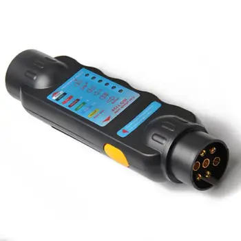 

7 Terminals Power Socket Tester Plastic Taillight Signal Recording Instrument Truck Car Wiring Circuit Light Test Tool