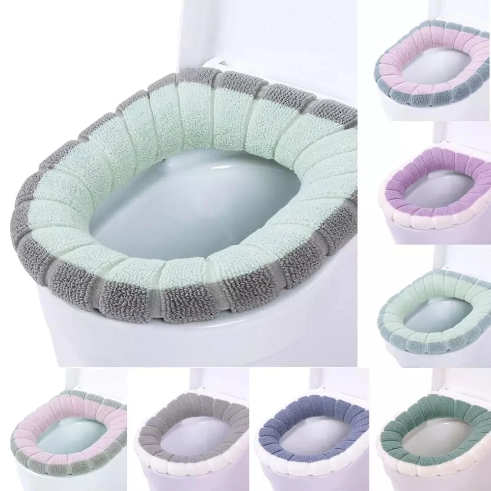 Toilet Seat Warmer Winter Comfortable Soft Heated Washable Toilet Seat Mat Bathroom Accessories For Home Decor Closestool Mat toilet seat cover