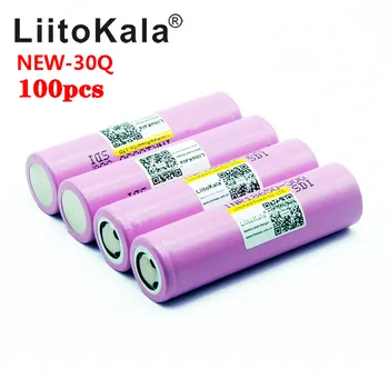 

100pcs Liitokala 30Q 18650 3000mah High power discharge Rechargeable battery power high discharge,30A large current + DIY nicke
