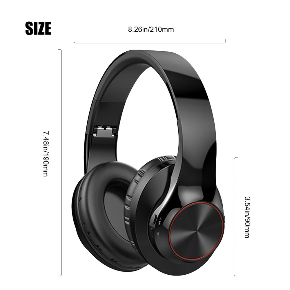 Hifi Stereo Earphones Bluetooth Headphone Music Headset Fm And Support Sd Card With Mic For Mobile Xiaomi Iphone Sumsamg Tablet