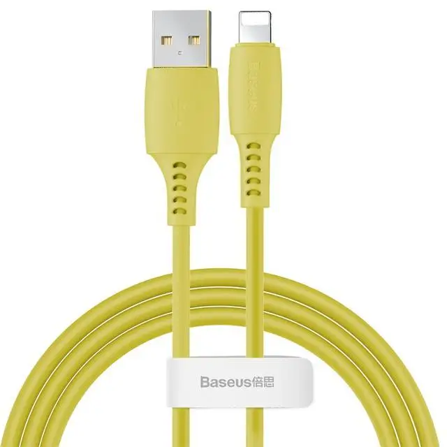 Цветной usb-кабель Baseus для iPhone 11 Pro Max 2,4 A, кабель для быстрой зарядки для iPhone Xs Max Xr X 8 7 6 6 S Plus, шнур для передачи данных, зарядное устройство - Цвет: Цвет: желтый