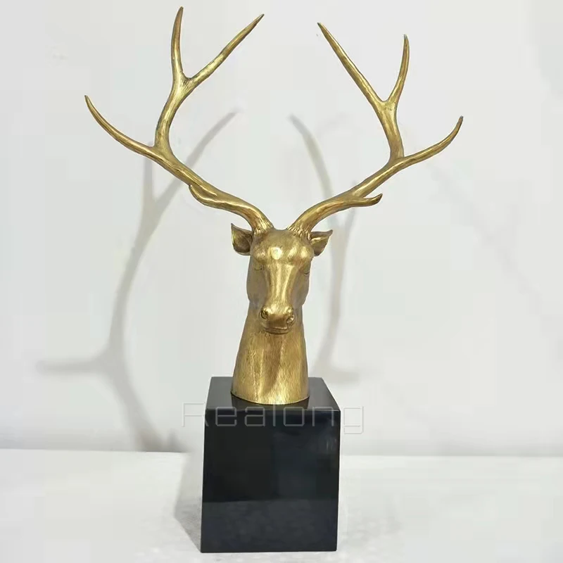 Modern Art Bronze Deer Statues Large Bronze Deer Sculpture Modern Home Decoration Deer Art Sculpture Ornament Craft Luxury Gifts - Image 5