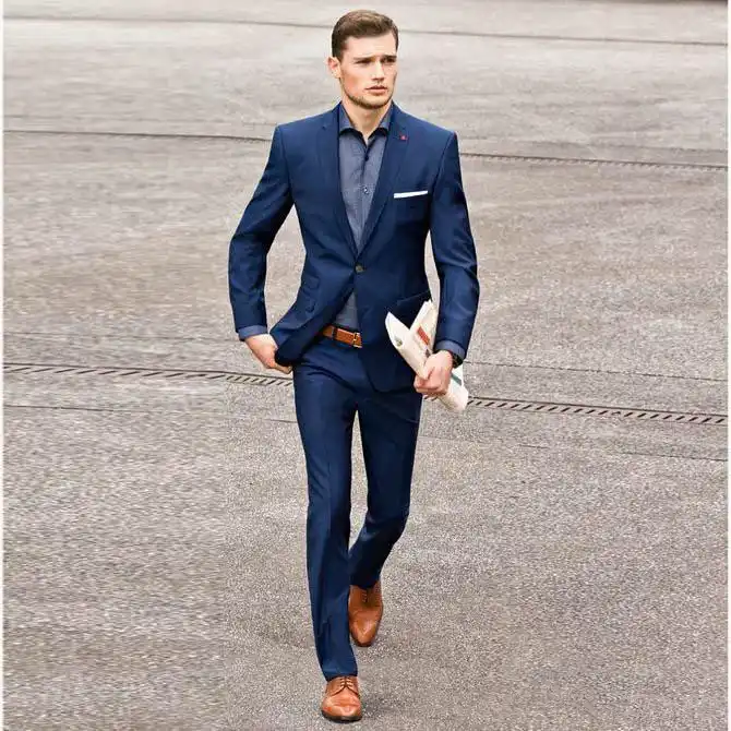 Nuevo azul marino trajes de boda para hombre chaquetas suaves para hombre  esmoquin ajustado para novio chaqueta Casual 2 piezas para baile de  graduación|Trajes a medida| - AliExpress