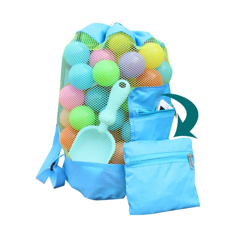 

Portable Beach Bag Foldable Net Swimming Bag Children Beach Toy Organizer Storage Backpack Kids Outdoor Swimming Waterproof Bags