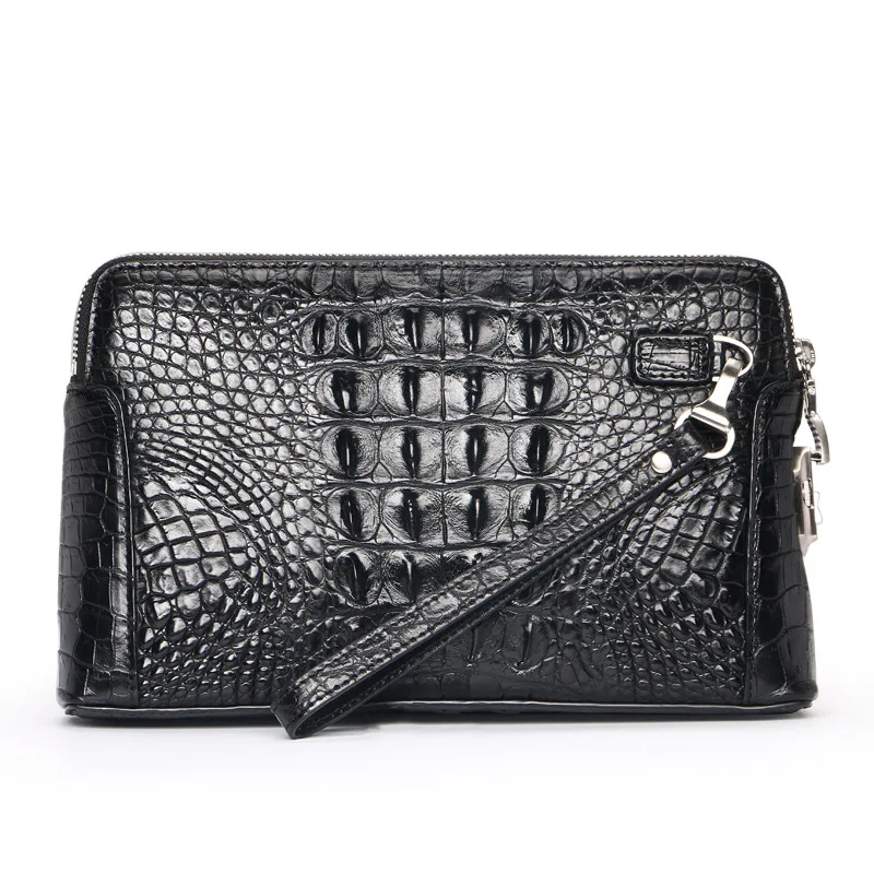 

100% dermal crocodile leather handbag, large capacity business handbag, leisure encrypted fashion man's bag