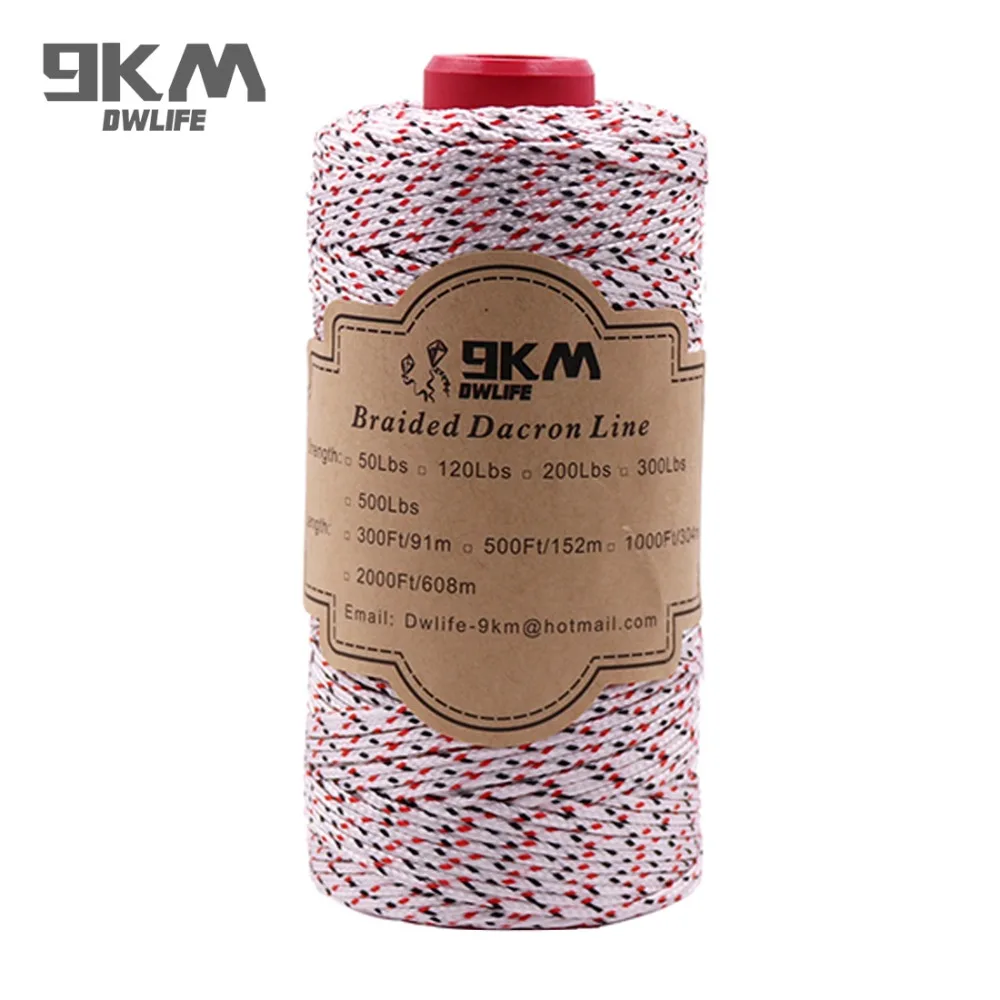 Braided Dacron Fishing Line Outdoor Kite Line 500-1000ft Multi-Functional Camping Flag Tying Band Fishing Applications 50-500Lbs