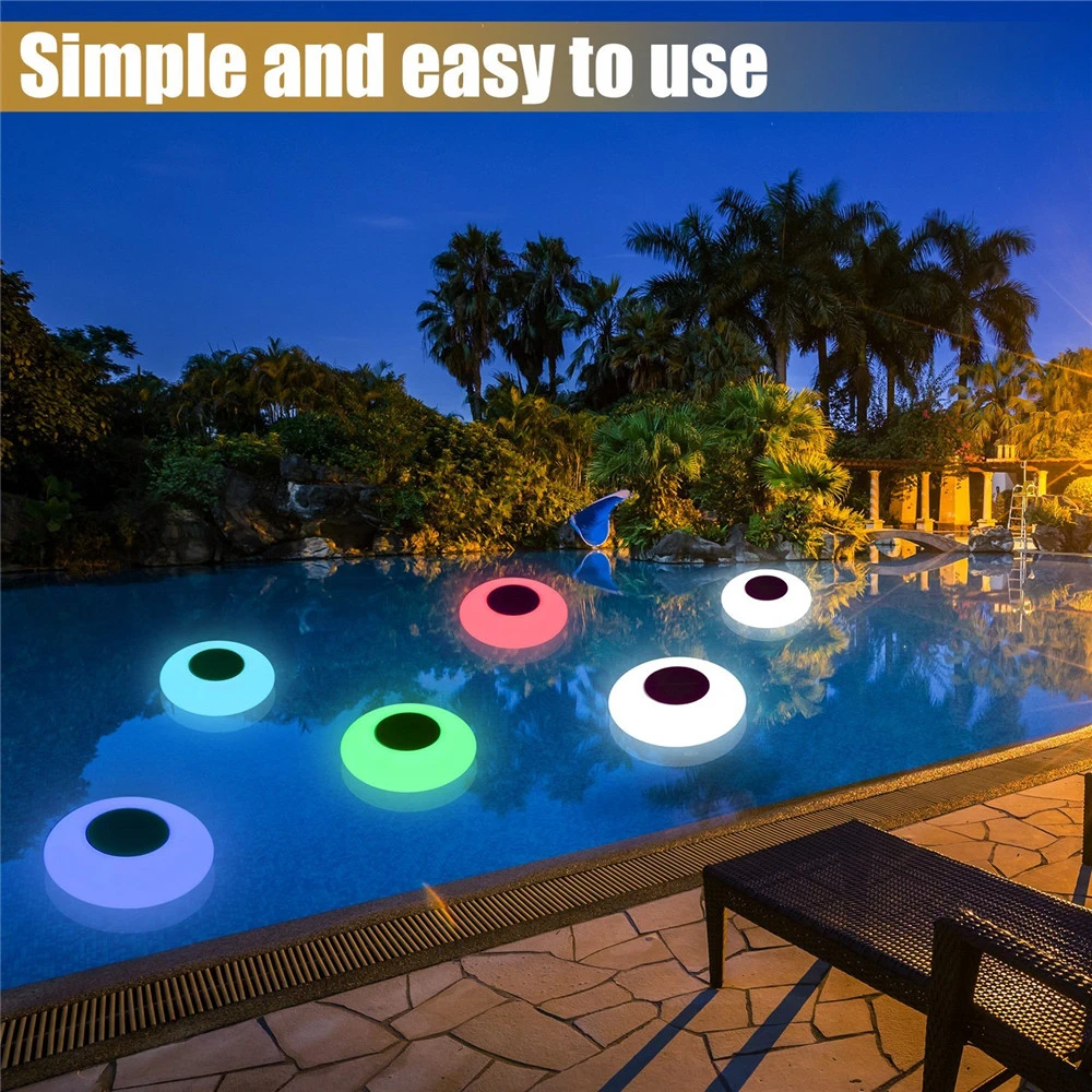  Lamp Solar Powered Color Changing  Solar Powered Floating Swimming Pool LED Lights Waterproof Outdoor 16 Colors Changing Garden Pond Lights Solar Water Drift Lamp submersible led lights