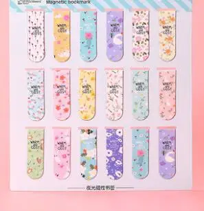 18 шт. мини набор магнитных закладок Kawaii закладки-наклейки для книг маркер бумага для чтения студенческие канцелярские принадлежности - Цвет: K