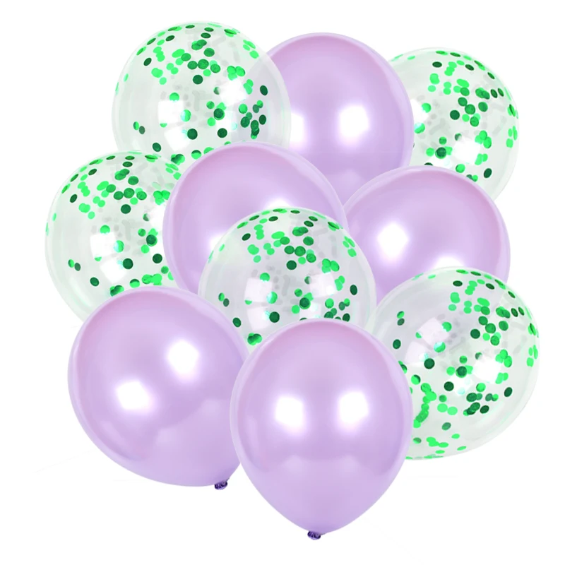 10 шт. 12 дюймов зеленый золотой прозрачный латексный шар Цветные конфетти блестки надувные воздушные шары для свадьбы и дня рождения Декорации для вечеринки - Цвет: style 9