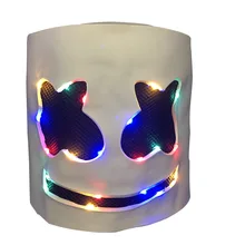 Marshmallow Cos elektryczna sylaba DJ Marshmello ta sama maska do występów na żywo Halloween moda na Halloween Cosplay Anime maska tanie tanio Masks CN (pochodzenie) Unisex Adult kostiumy RUBBER white OPP bag latex Average size