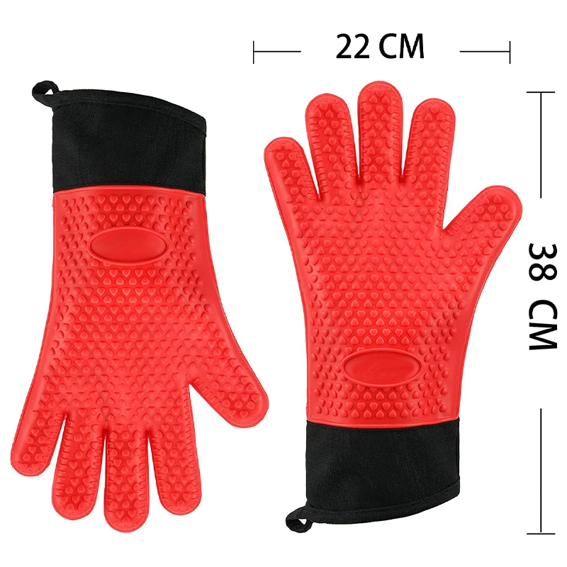 Silicone Oven Mitts Heat Resistant Gloves  Pair Oven Mitt Silicone Gloves  - 1/2pcs - Aliexpress