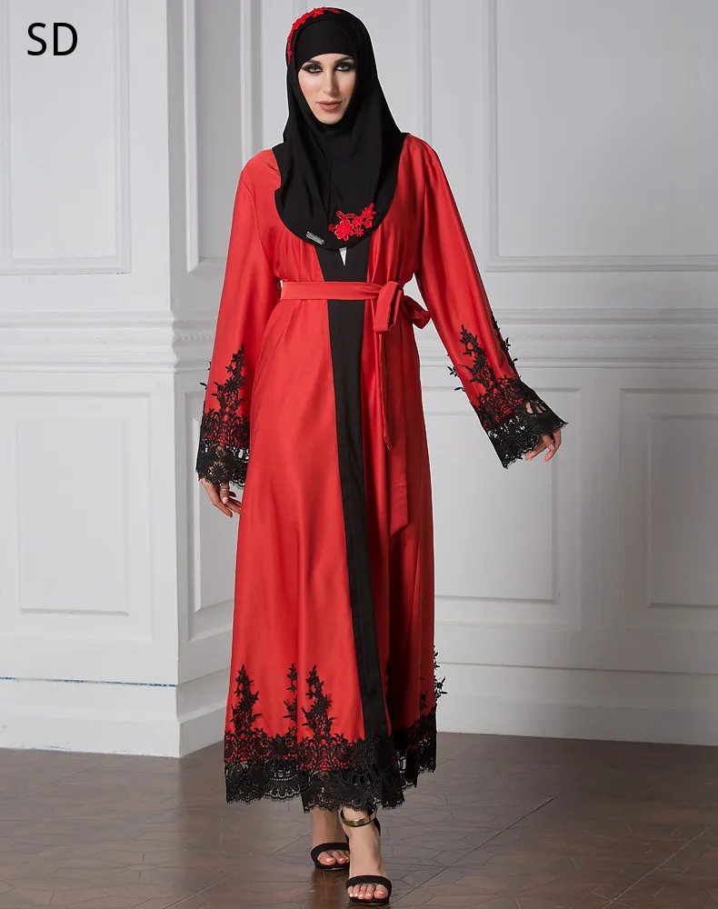 

Muslim Abayas Dresses with Embroidery Cardigan Abaya Arab Muslim Abaya Kimono Musical Robe Prayer Big Swing Dress