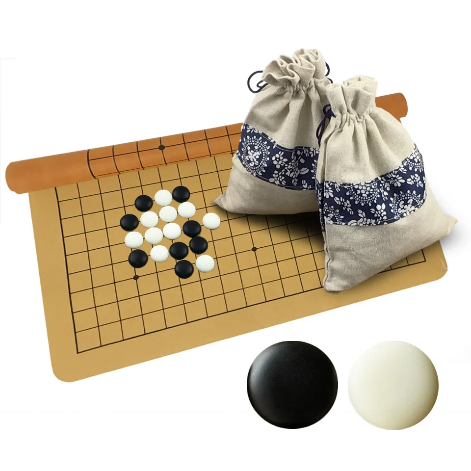 option 3 Go Game пластиковые одиночные или двухсторонние шахматные фигуры Wei Qi шахматы набор 361 штук для 19 дорога из искусственной кожи доска китайская старая игра G83 - Цвет: option 3