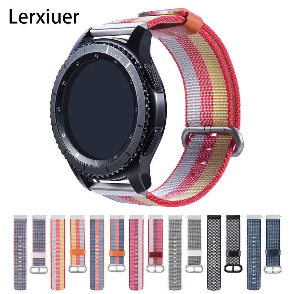 Тканый нейлоновый ремешок gear s3 для samsung Galaxy Watch 46 мм 42 мм активный 1 2 браслет huawei watch GT 2 ремешок 22 мм 20 мм ремешок для часов
