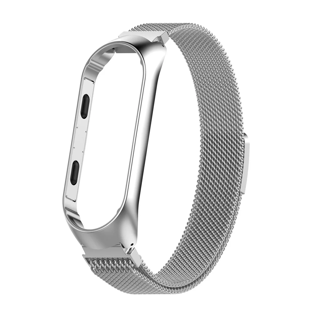 Mi Band 4 ремешок Miband 4 браслет из нержавеющей стали металлический для оригинального Xiaomi Mi Band 4 ремешок на запястье Miband4 эластичный умный Браслет - Цвет: Style 2-Silver