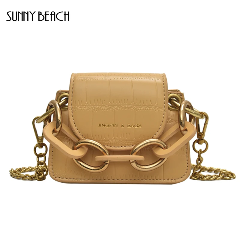 

new Luxury Crocodile-print Mini adies bag Korean version of single shoulder bag PU Leather Crossbody Bags fashion chain bag