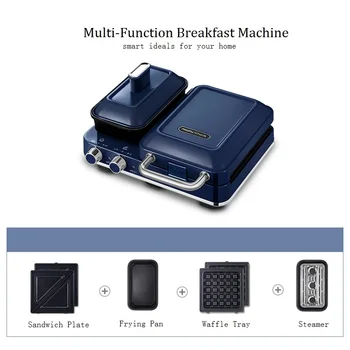 

Multi-Function Breakfast Machine Sandwich Light Food Machine Small Household Waffle Maker Toast Baking Machine Sandwich Maker