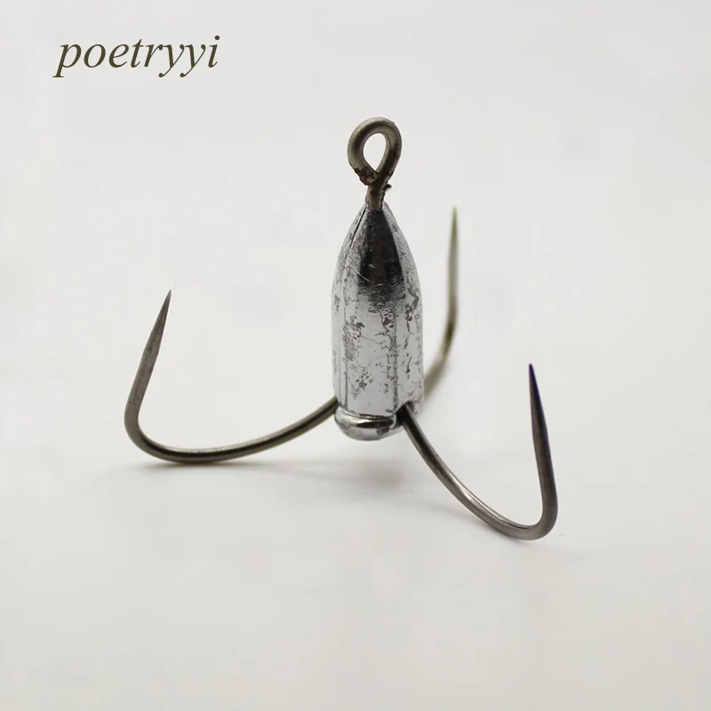 Тройные рыболовные крючки POETRYYI 1 шт./компл. с бородкой из углеродистой стали супер