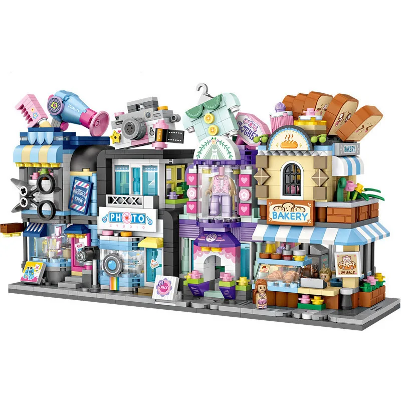 

Plastic 3D DIY Puzzle Castle Assembling Model Street Construction Brick Toys Scale Models Sets Building DIY Architecture