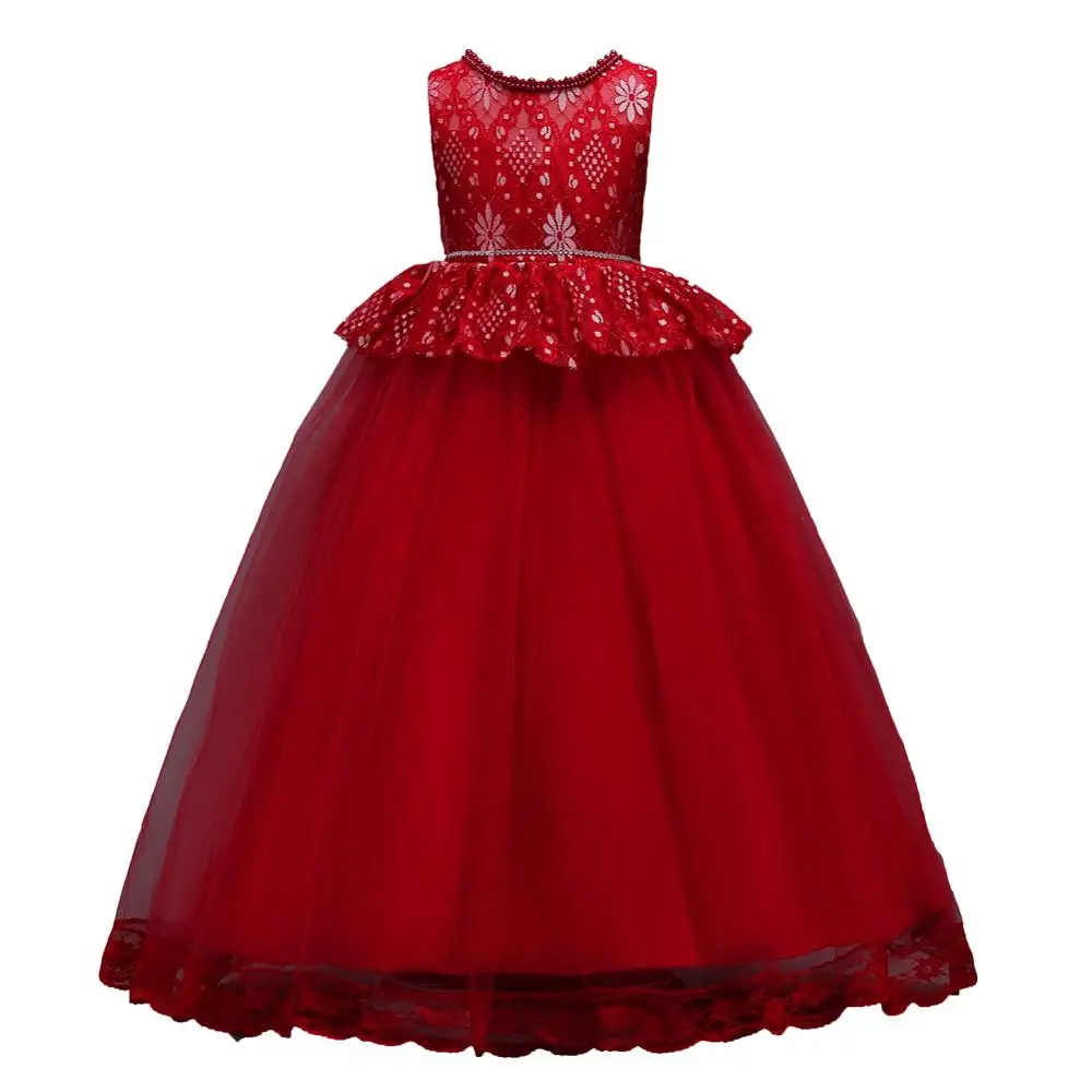 Lace Flower Girl Dresses For Wedding Evening First Communion Dress Teenage Girls Children Ball Gown Kids Clothes 4 6 8 10 Years | Детская