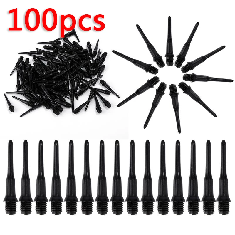 Juego de puntas suaves duraderas de alta precisión, dardos profesionales para dardos electrónicos, negro, 100 Uds.