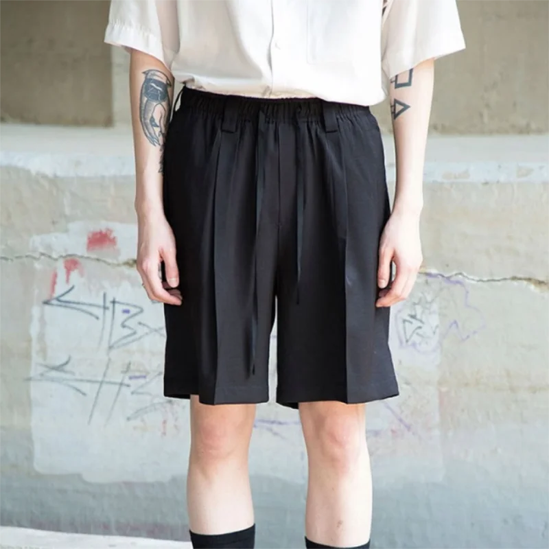 Men's shorts contracted loose elastic belt Korean version of the Japanese men and women with the young city popular casual pants