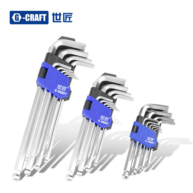 Hex Wrench Set 9pcs Screwdriver Double-End L Type Allen Key Hexagon Flat Ball Torx Star Head Metric Bike Tools | Инструменты