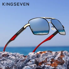 KINGSEVEN, алюминиевые мужские солнцезащитные очки, поляризованные линзы, брендовые, красные, дизайнерские, дужки, солнцезащитные очки, покрытие, зеркальные очки Oculos de sol 7719